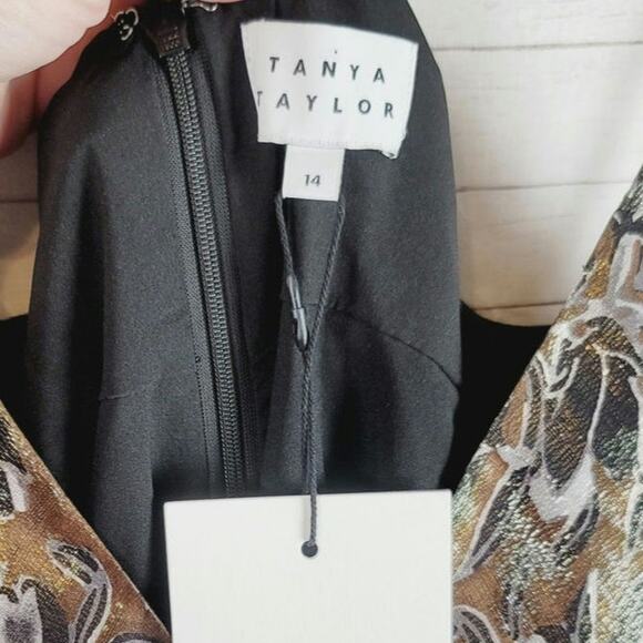 Tanya Taylor Meredith Metallic Silk Blend Maxi Dress, sz 14 - Picture 8 of 16
